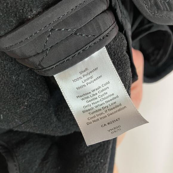 Talbots | Black Quilted Vest Snap Polyester Womens Large - Picture 7 of 8